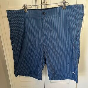 Tommy Bahama Blue Striped Men's Flat Front Shorts